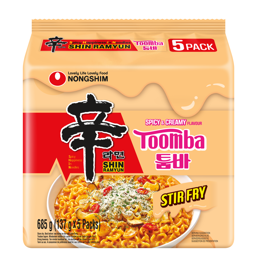 Nongshim Shin Ramyun Toomba Korean Instant Noodles Multipack 5 x 8 x 137g