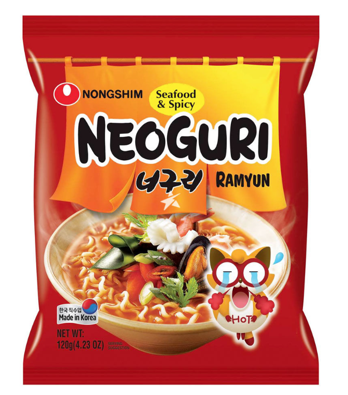 Nongshim Neoguri Hot Ramyun Noodles (MULTIPACK) 8x5x120g