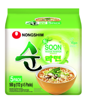 Nongshim Soon Veggie Ramyun (MULTIPACK) 8x5x120g