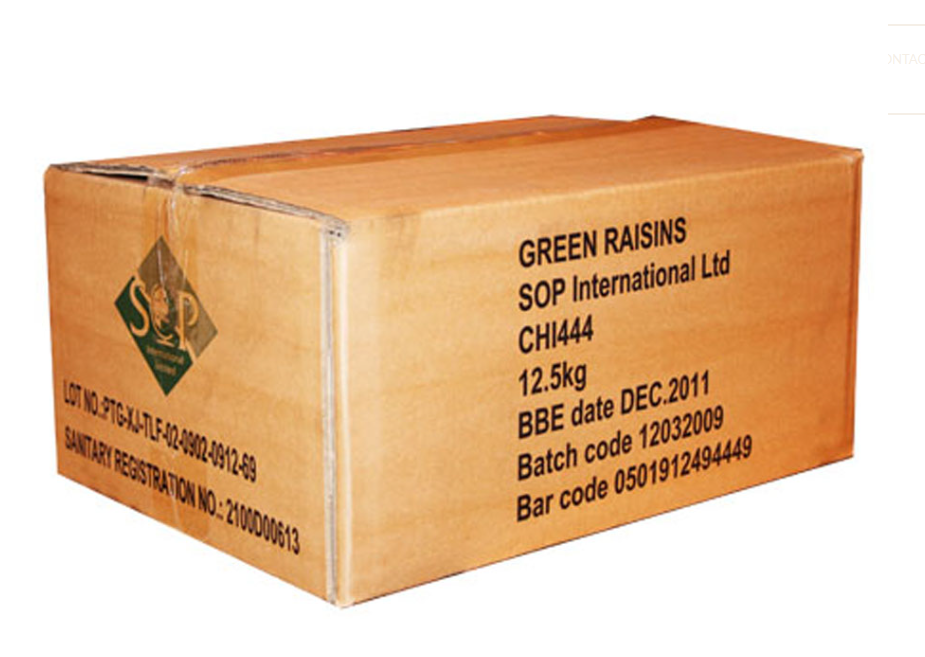 Chinese Green Raisin (95%) 12.5kg