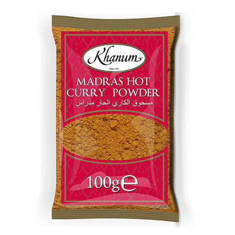 Khanum Madras Hot Curry Powder 20x100g