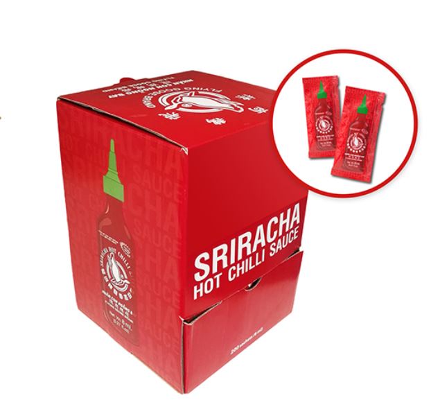 Flying Goose Sriracha Chilli Sauce (MSG free sachets) 6x200x8ml